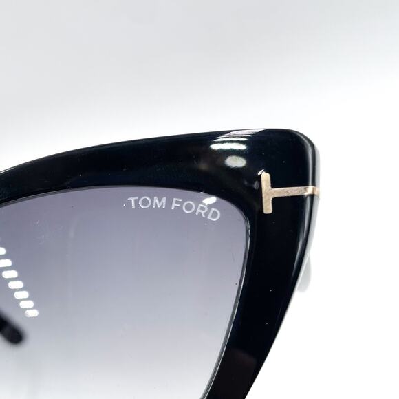Tom Ford Wyatt Sunglasses Cat-Eye Black  Acetate Gray Gradient Lens TF871 - Picture 10 of 14